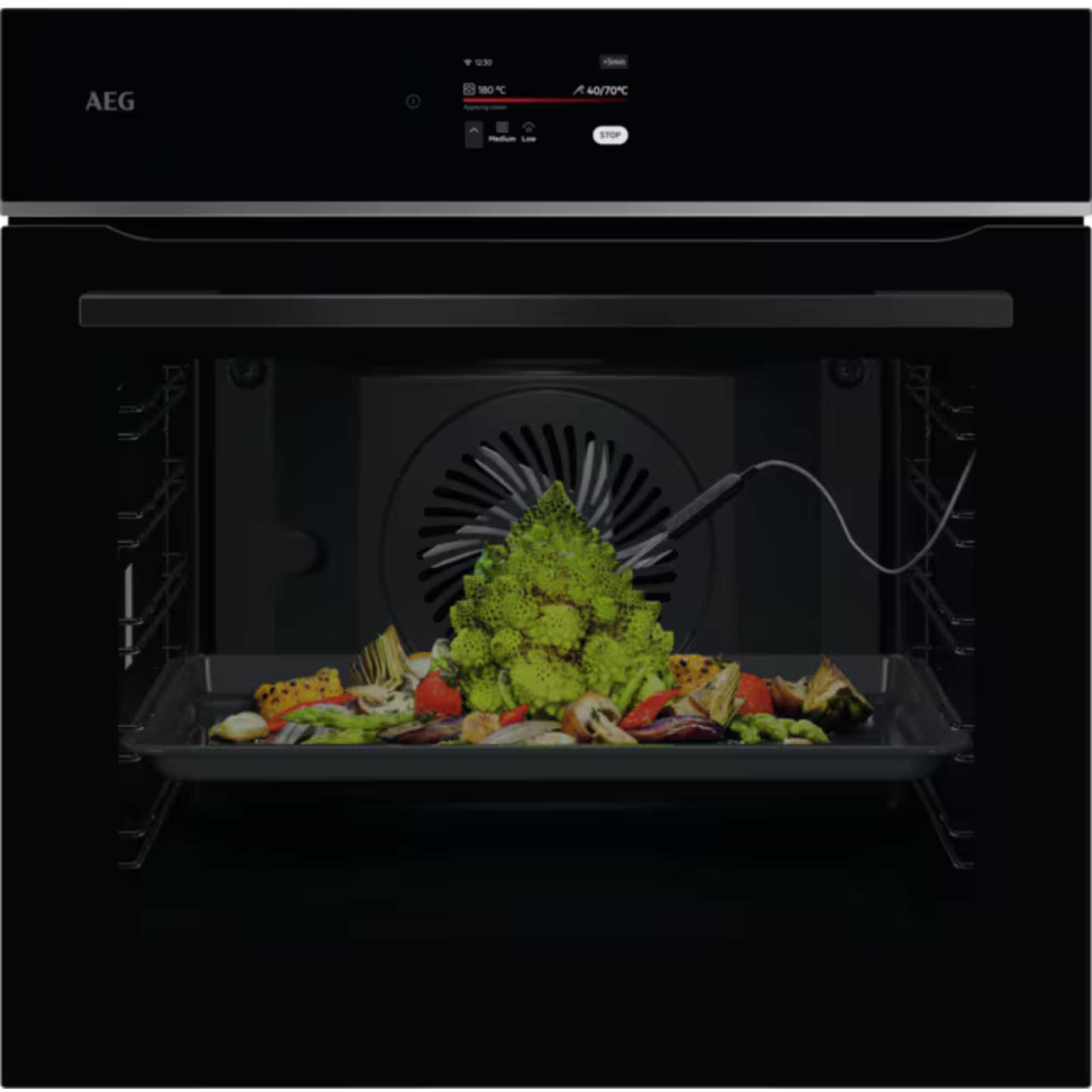 AEG TE7PB731AB 7000 MealAssist Pyrolytic Self Clean 71l Built-in Oven - Black - photo 1