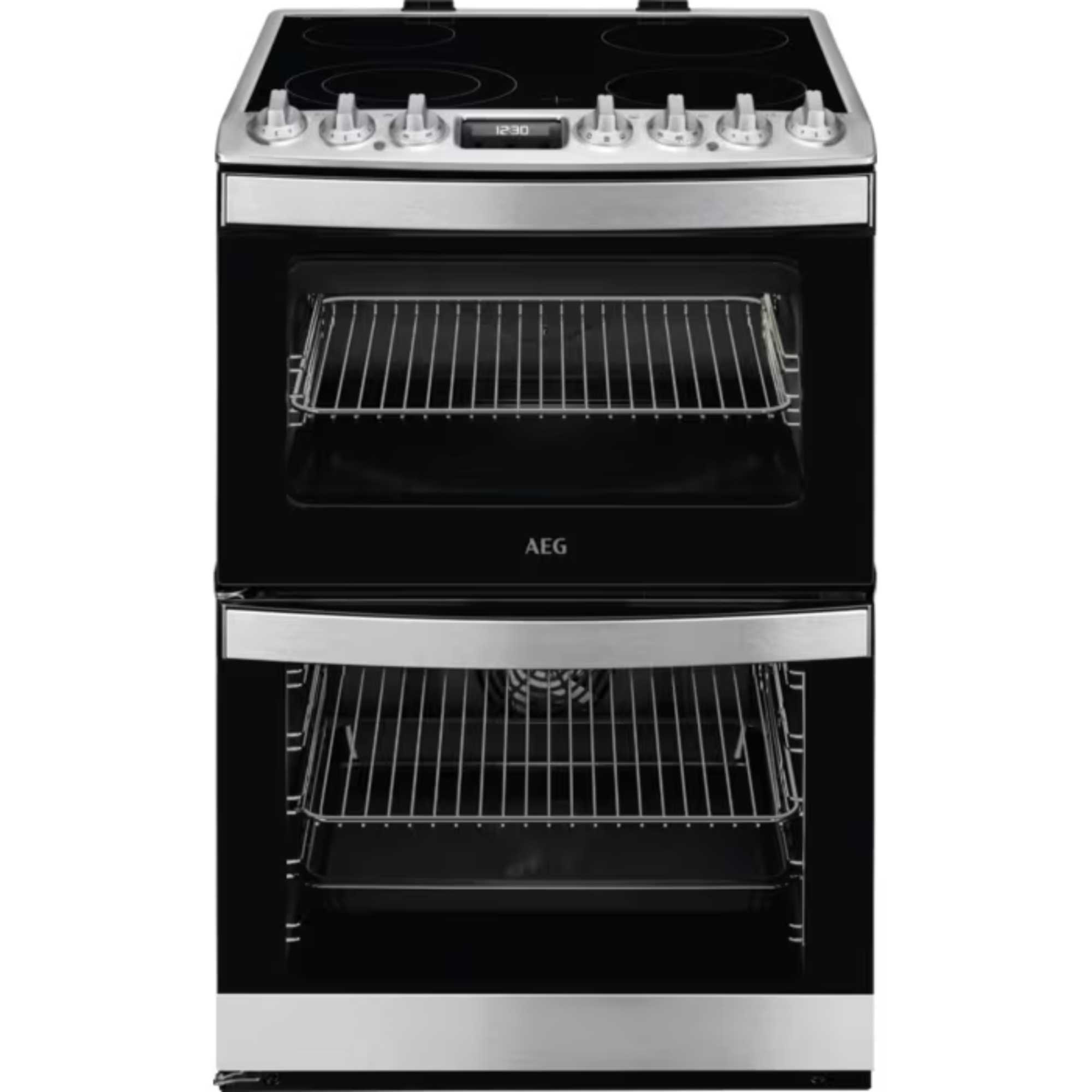 AEG 6000 SteamBake 60cm Electric Double Oven Cooker - CCB6741ACM - photo 1