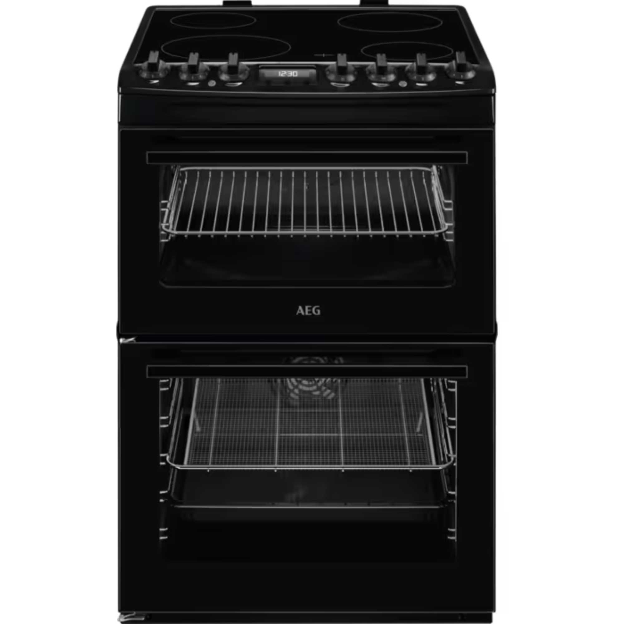 AEG 6000 SteamBake 60cm Electric Double Oven Cooker - CCX6740ACB - photo 1