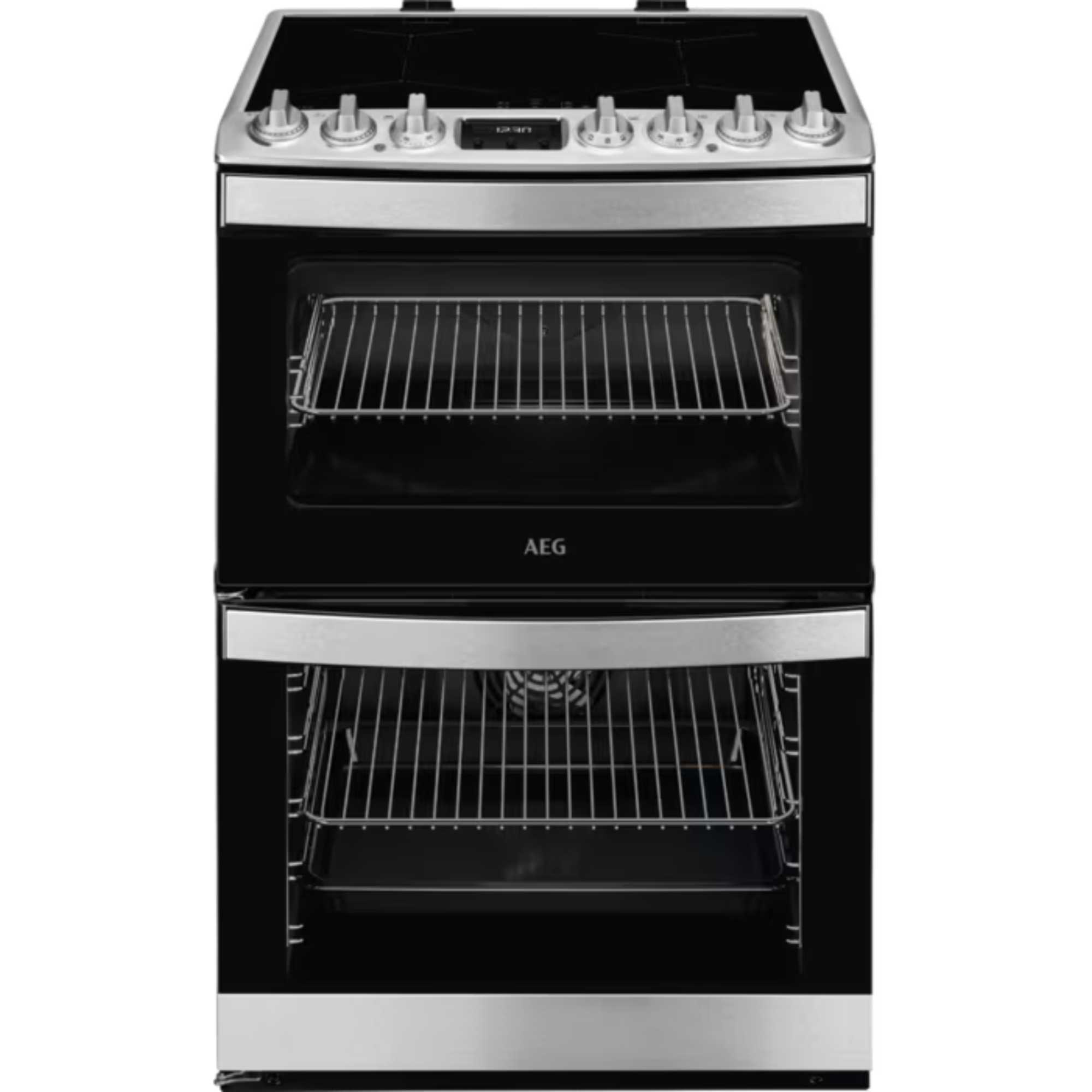 AEG 6000 SteamBake 60cm Electric Double Oven Cooker - CIB6734ACM - photo 1
