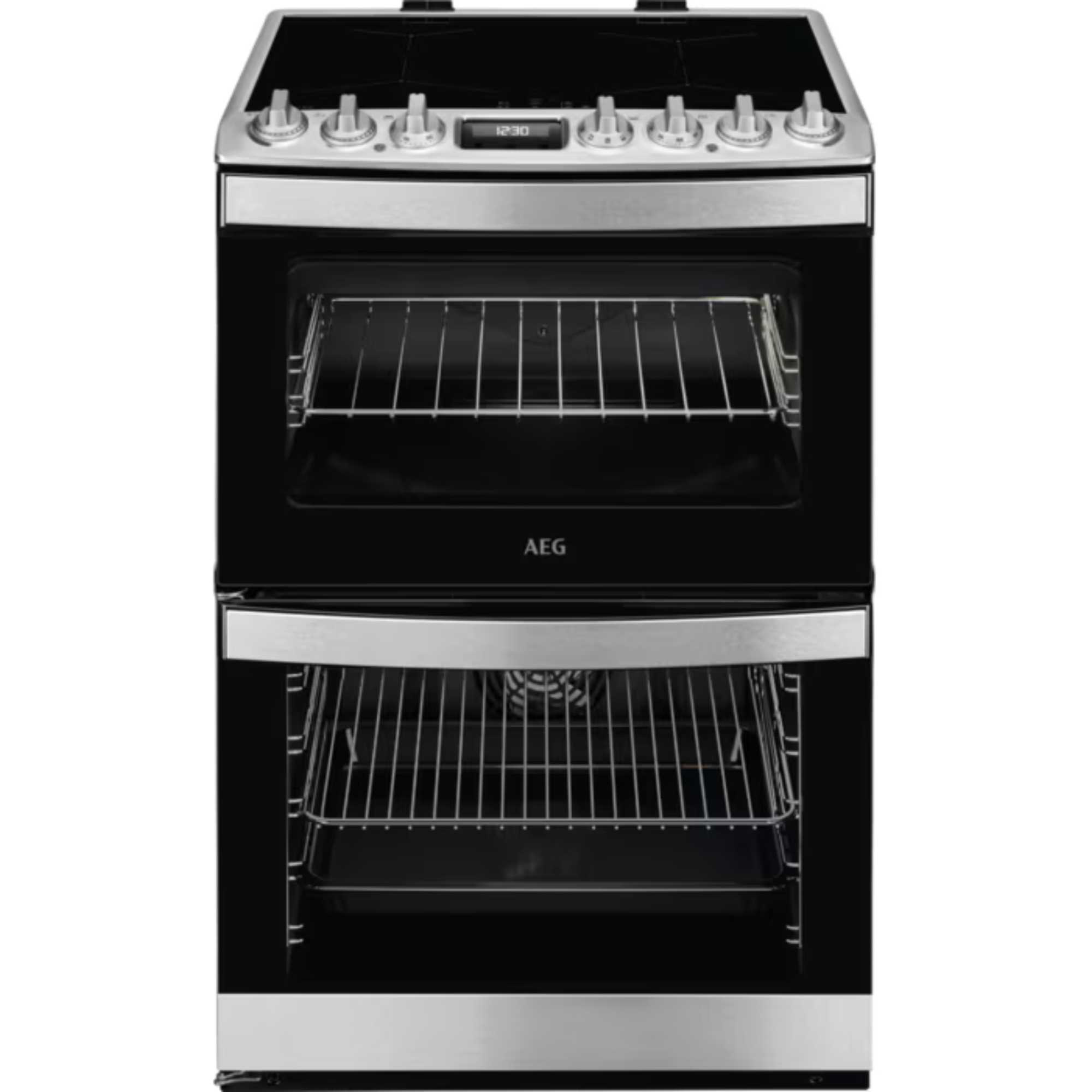 AEG 6000 SteamBake 60cm Electric Double Oven Cooker - CIB6743ACM - photo 1