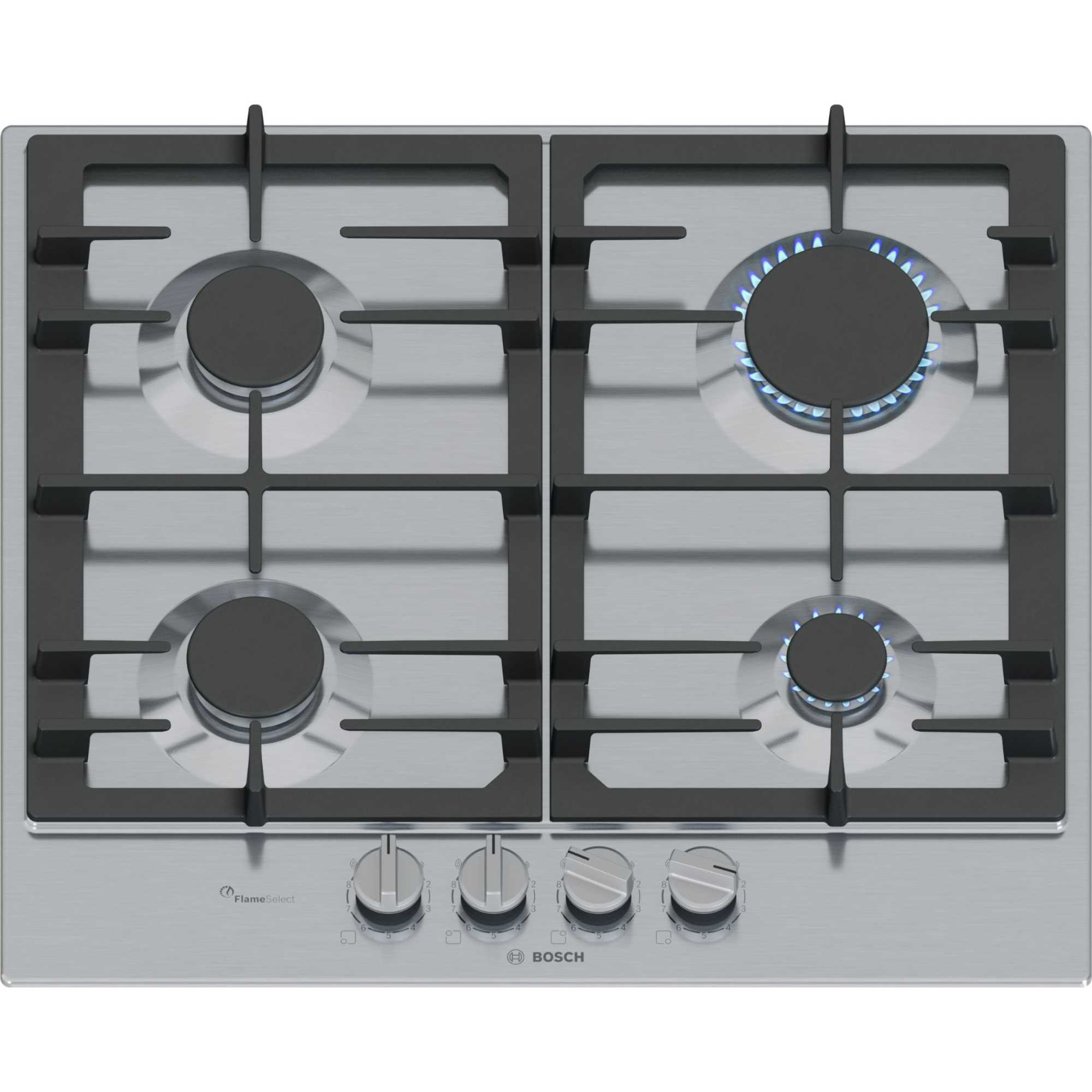 Bosch PCP6A5I90 Series 6 58cm 4 Zone Gas Hob - Stainless Steel - photo 1