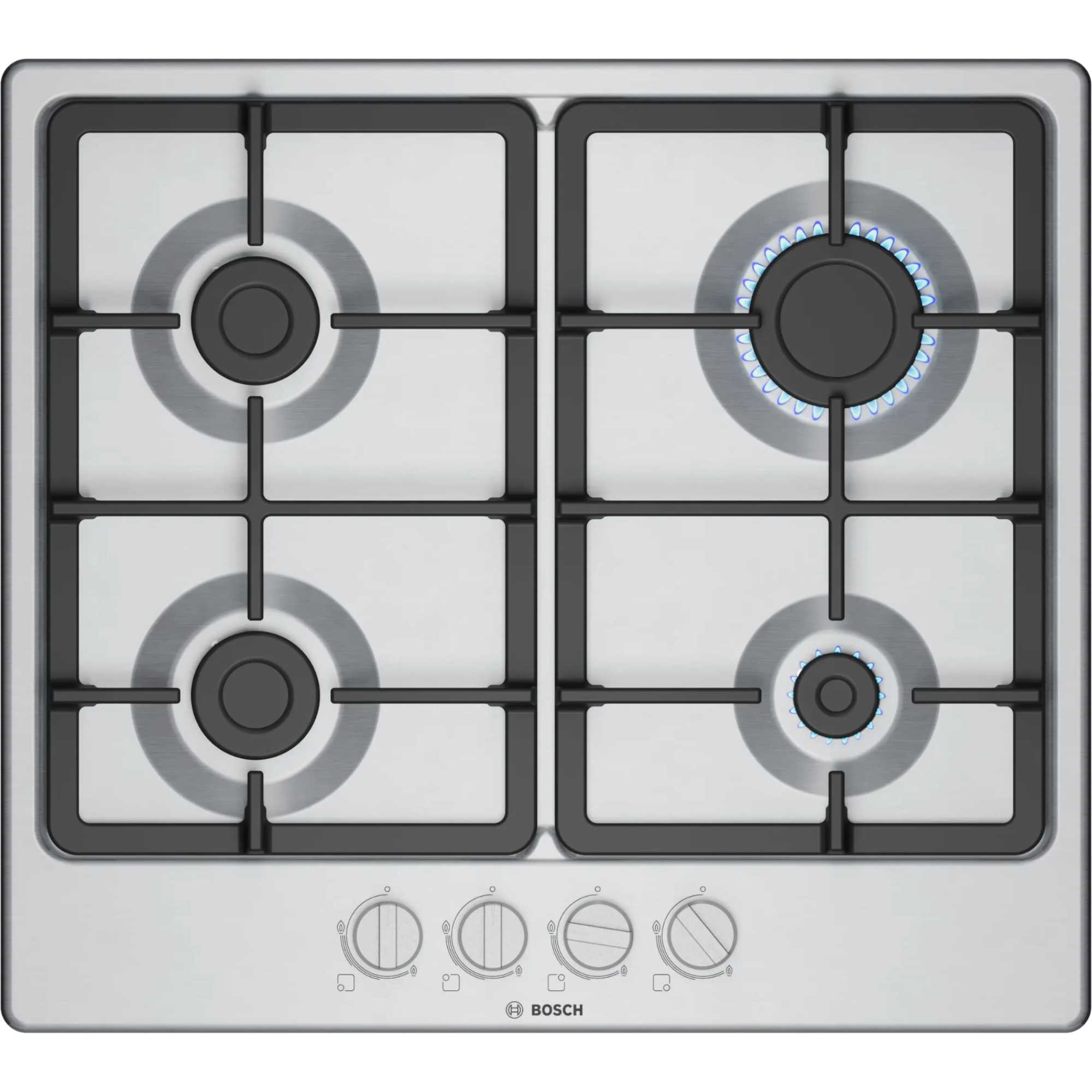 Bosch PGP6B5K90 Series 4 60cm 4 Burner Gas Hob - Stainless Steel - photo 1