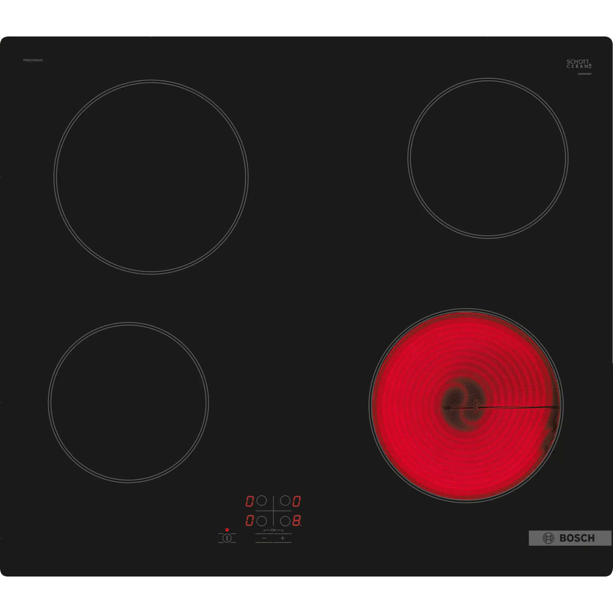 Bosch PKE61RAA8B Series 2 60cm 4 Burner Ceramic Electric Hob - photo 1