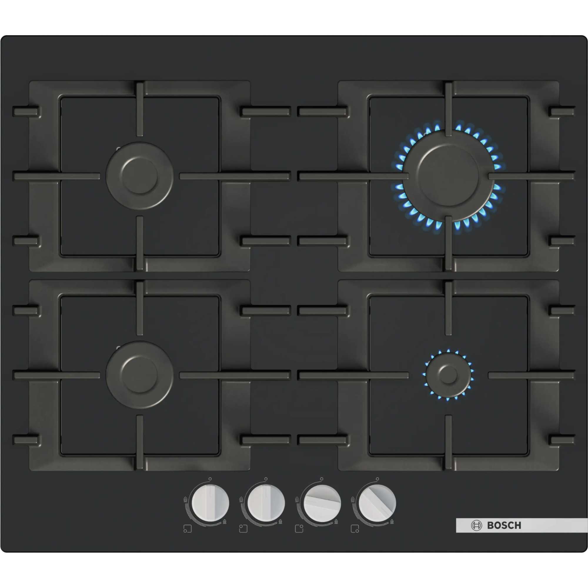 Bosch PNP6B6K40 Series 4 60cm 4 Burner Glass Gas Hob - Black - photo 1