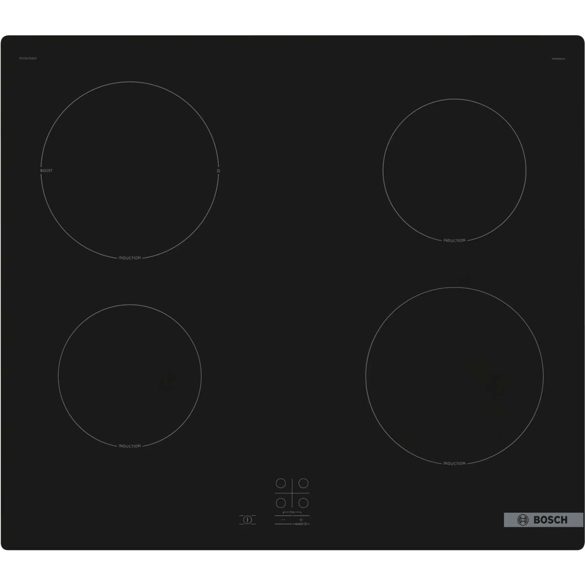 Bosch PUG61RAA5B Series 2 60cm 4 Zone Induction Hob with Plug - Black - photo 1