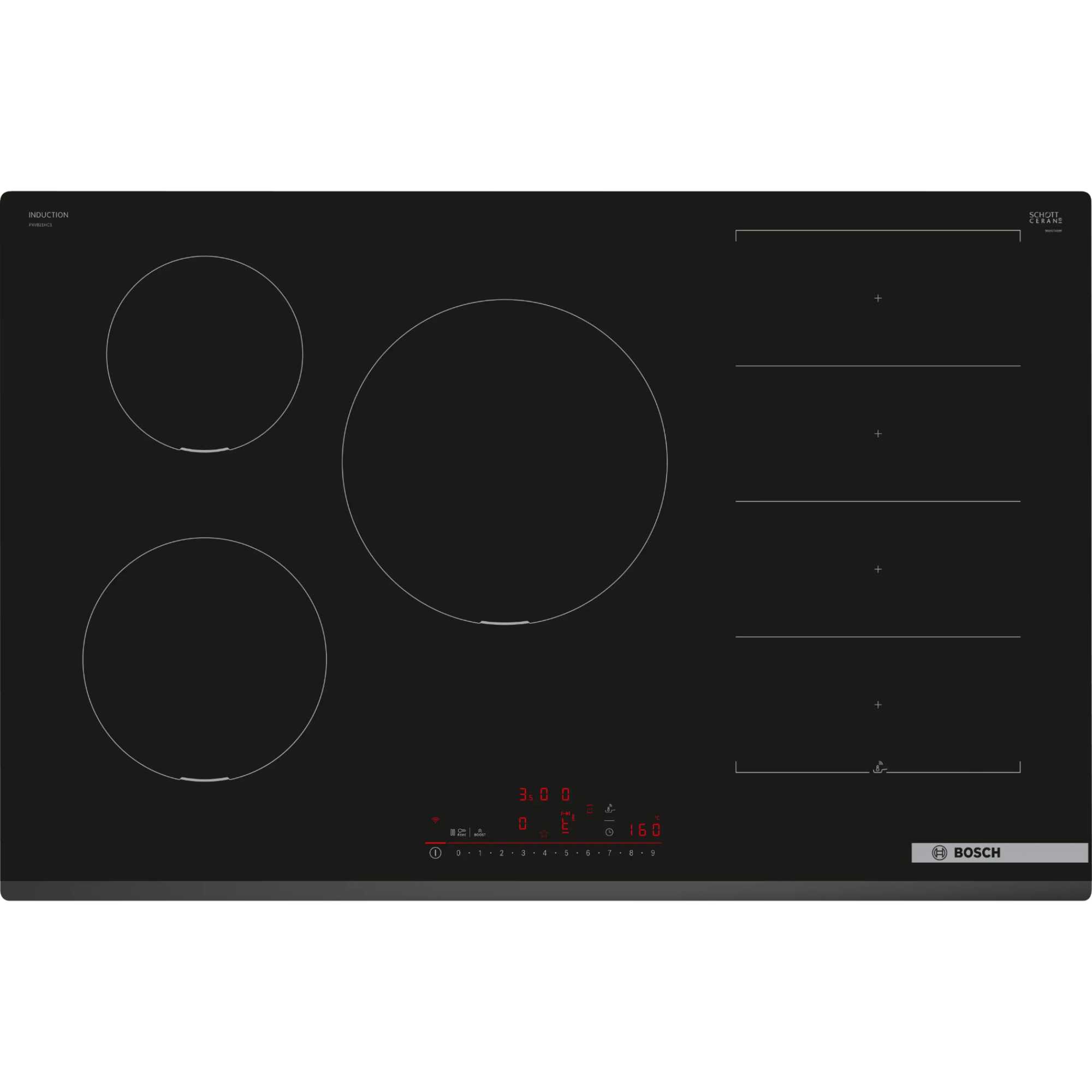 Bosch PXV831HC1E Series 6 80cm Smart 5 Burner Hob - Black - photo 1