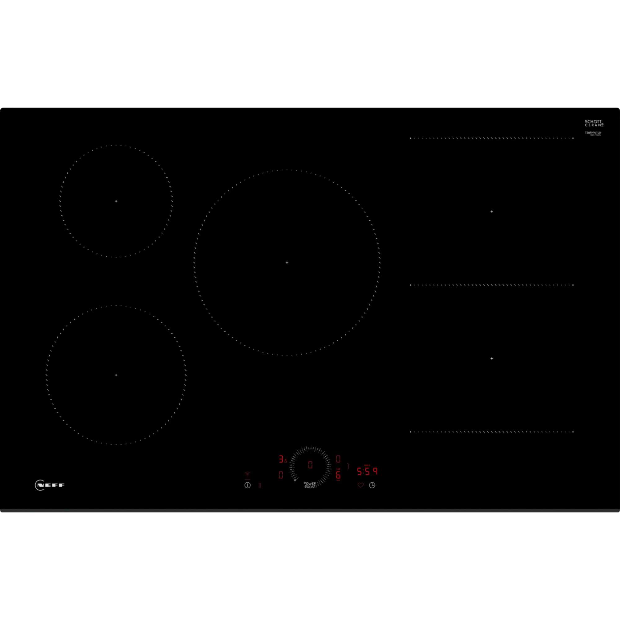 NEFF T58FHW1L0 N70 80cm Smart 5 Burner Hob - Black - photo 1