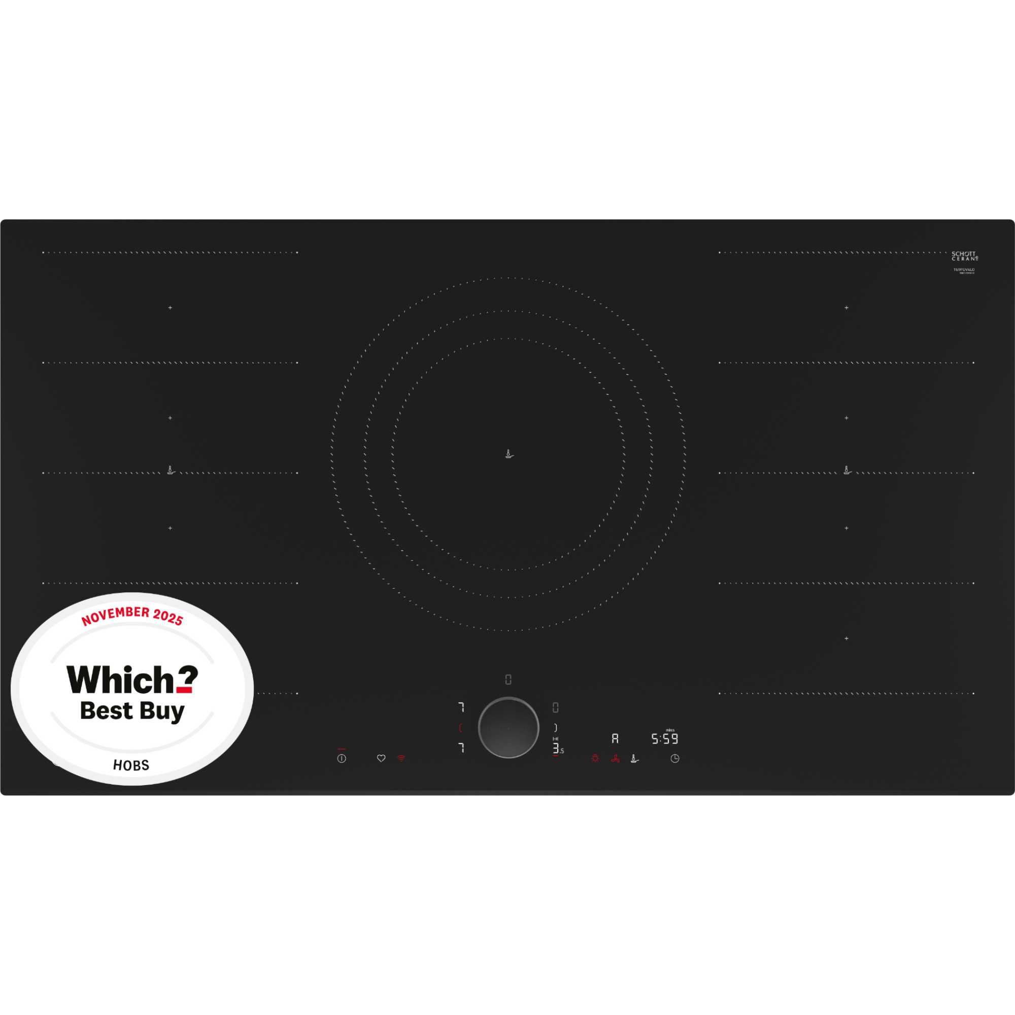 NEFF T69FUV4L0 N90 90cm 5 Burner Smart Hob - Black - photo 1