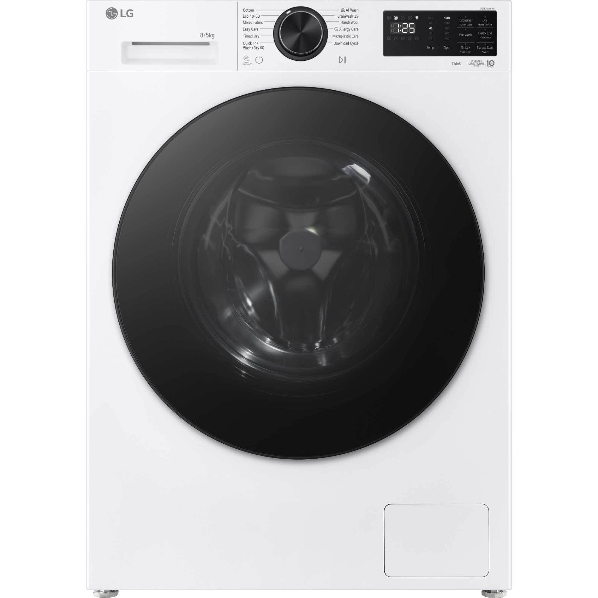 LG Series 3 AI Direct Drive 8kg Wash 5kg Dry 1200rpm Washer Dryer - W2X5085TLB - photo 1