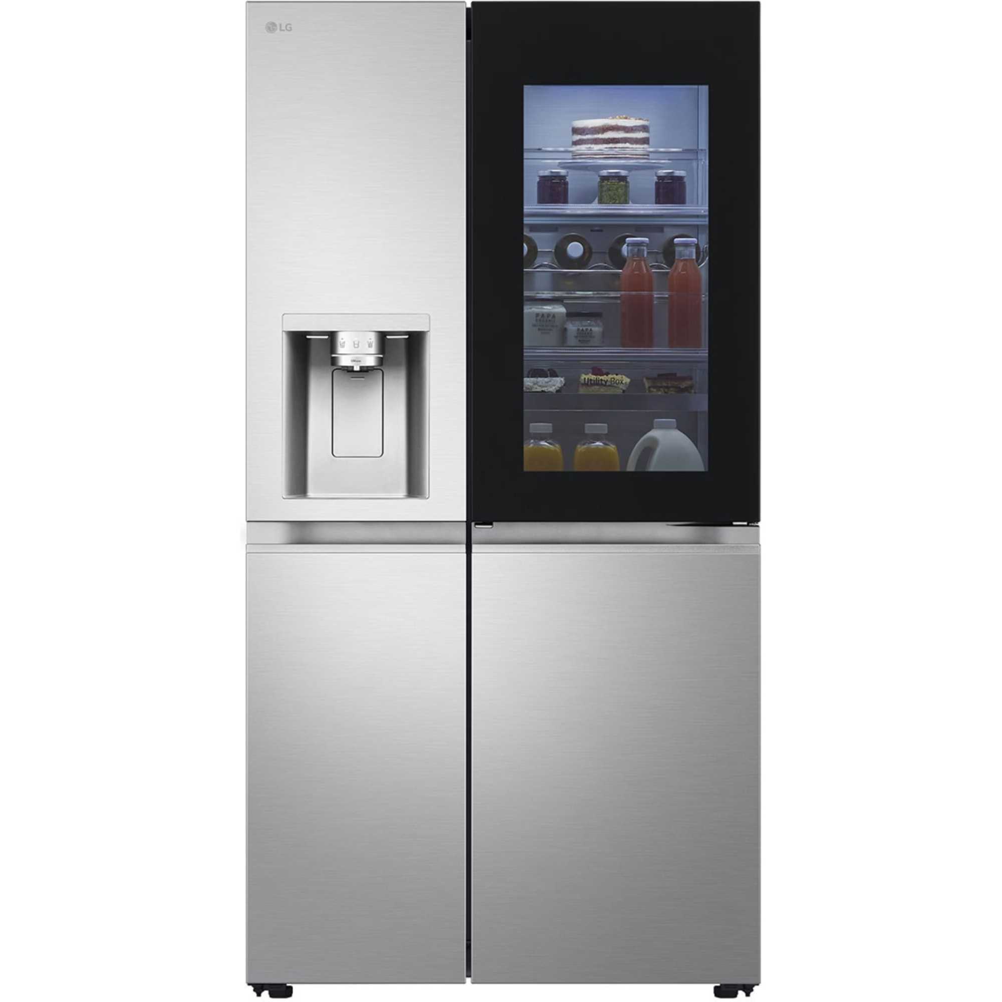 LG InstaView American Style Fridge Freezer 60/40 No Frost - Brushed Steel - GSXE91BSAD - photo 1