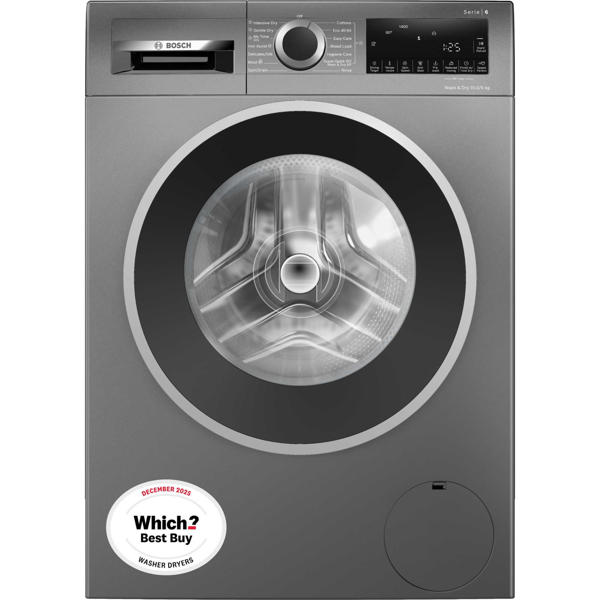 Bosch Series 6 10.5kg Wash 6kg Dry 1400rpm Washer Dryer - WNG254R1GB - photo 1