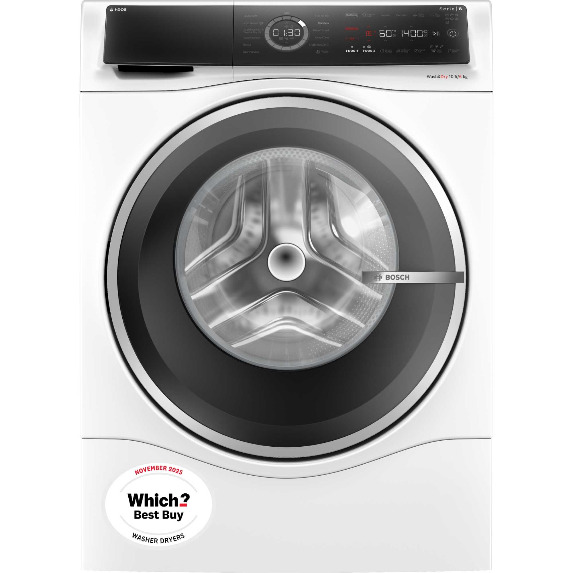 Bosch Series 8 10.5kg Wash 6kg Dry 1400rpm Washer Dryer - WNC25410GB - photo 1