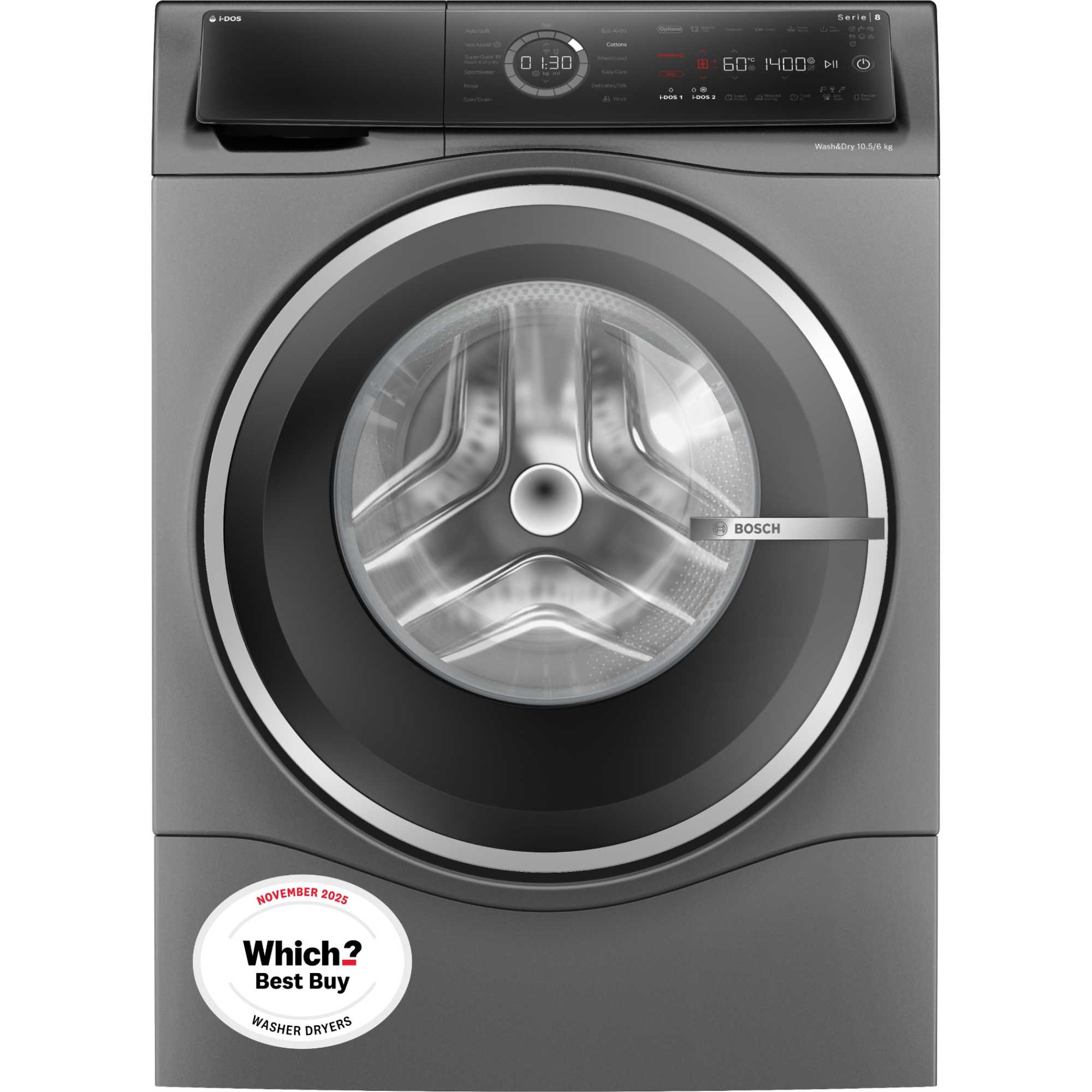 Bosch Series 8 10.5kg Wash 6kg Dry 1400rpm Washer Dryer - WNC254ARGB - photo 1