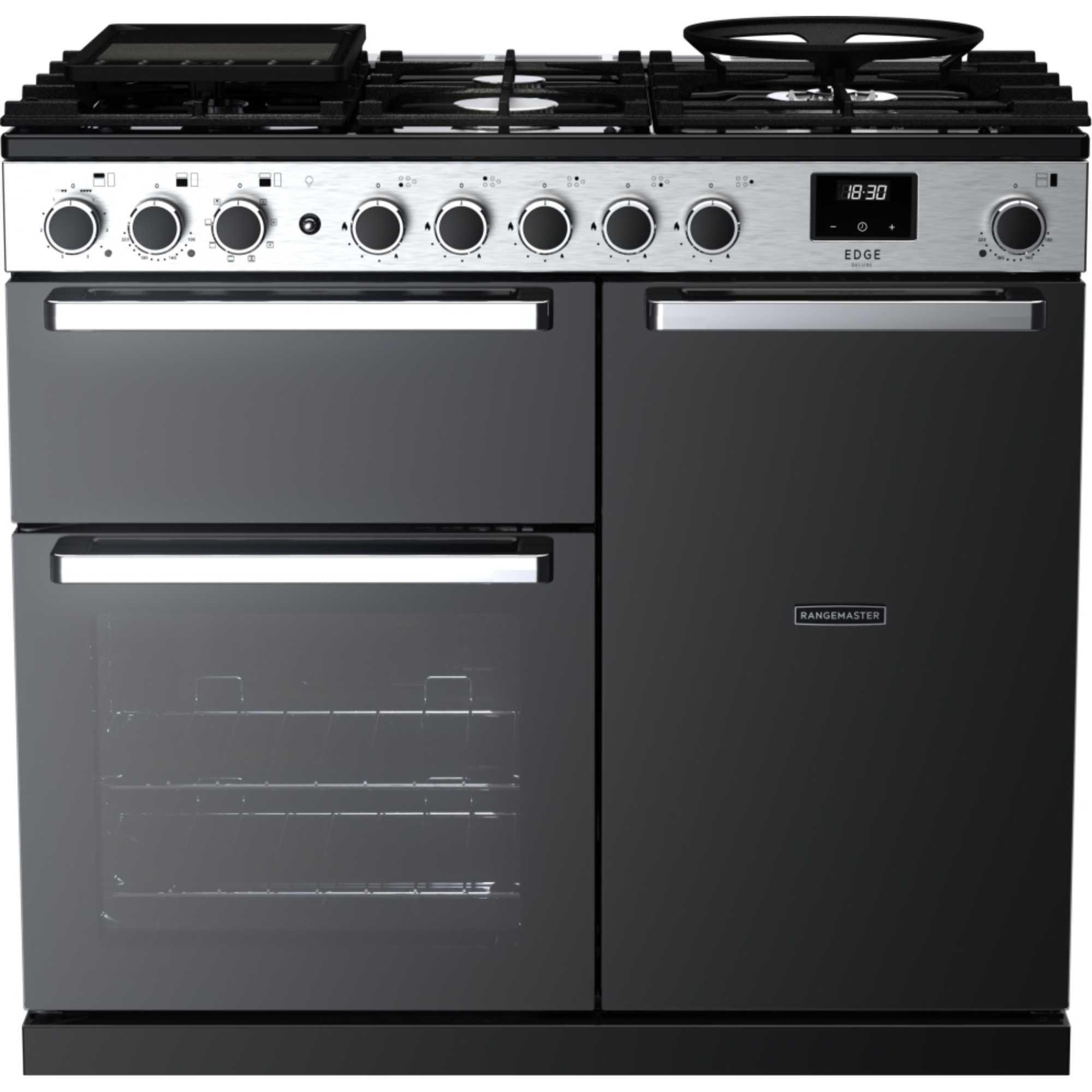 Rangemaster Edge Deluxe 100 100cm Dual Fuel Range Cooker - EDDL100DFGBLK/CM1 - photo 1