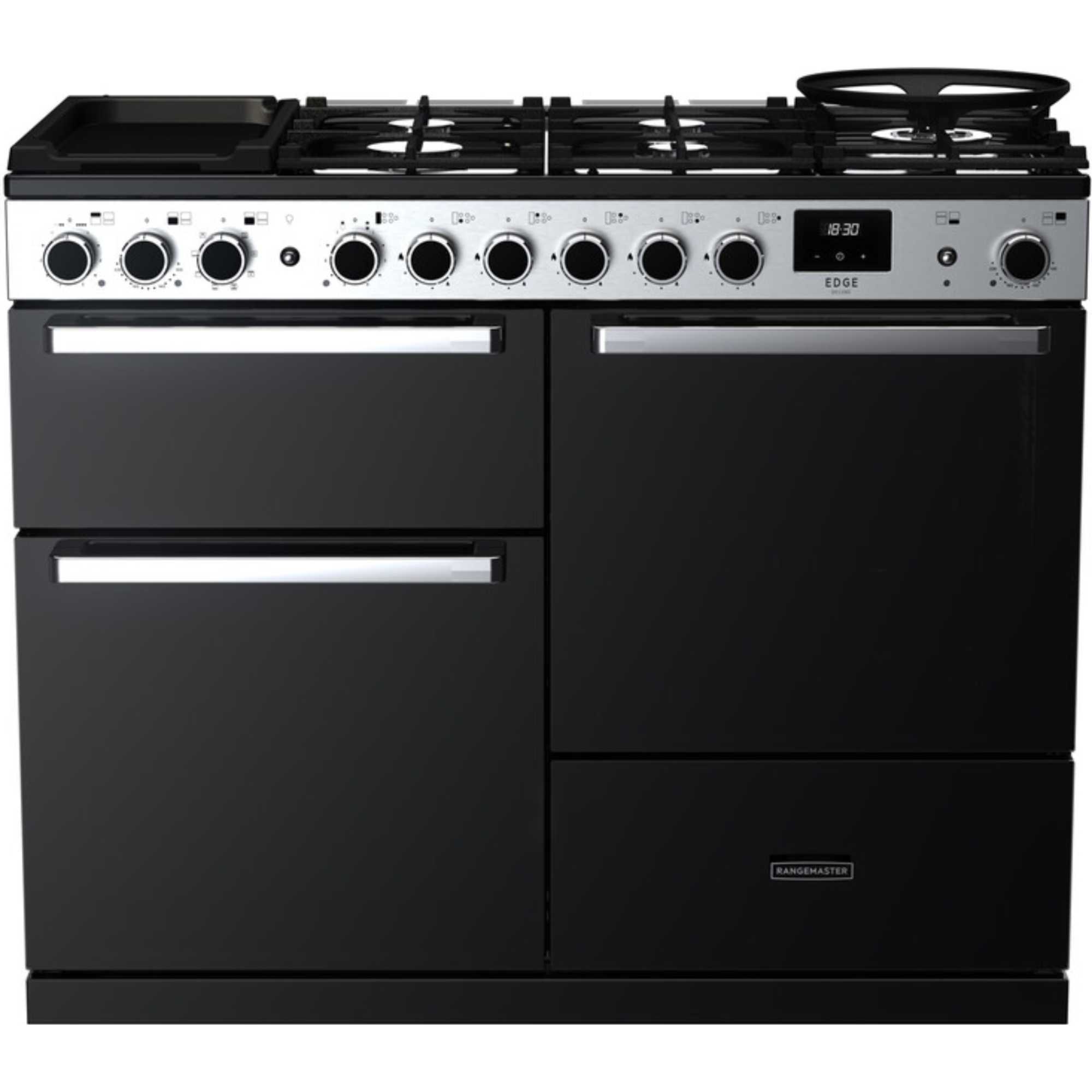 Rangemaster Edge Deluxe 110 110cm Dual Fuel Range Cooker - EDDLO110DFGBLK/CM1 - photo 1