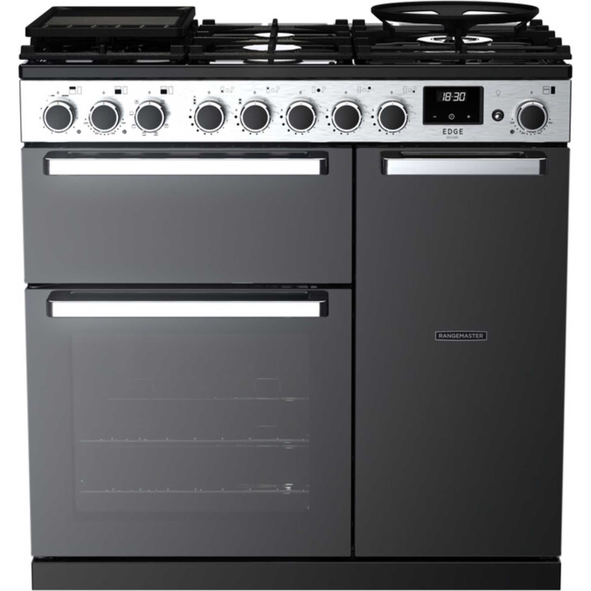 Rangemaster Edge Deluxe 90 90cm Dual Fuel Range Cooker - EDDL90DFGBLK/CM1 - photo 1