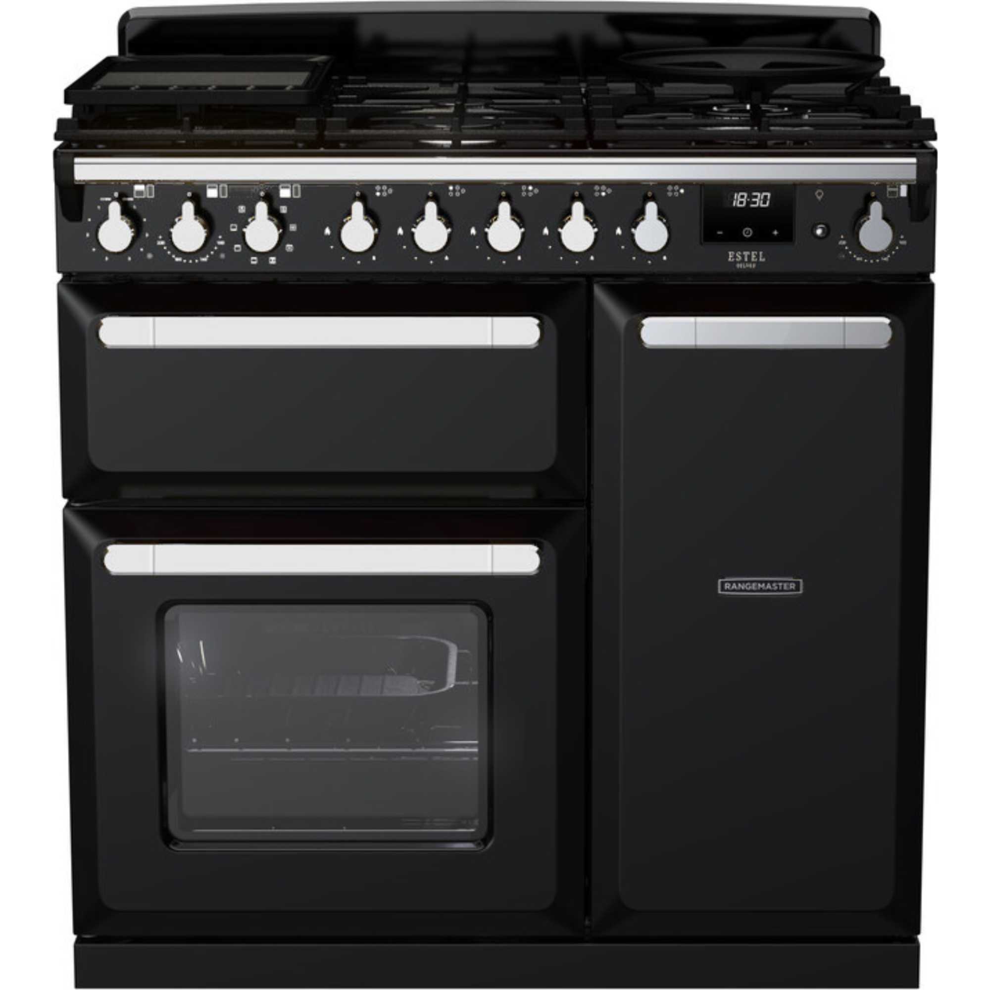 Rangemaster Estel Deluxe 90 90cm Dual Fuel Range Cooker - ESDL90DFPGBL/CM1 - photo 1