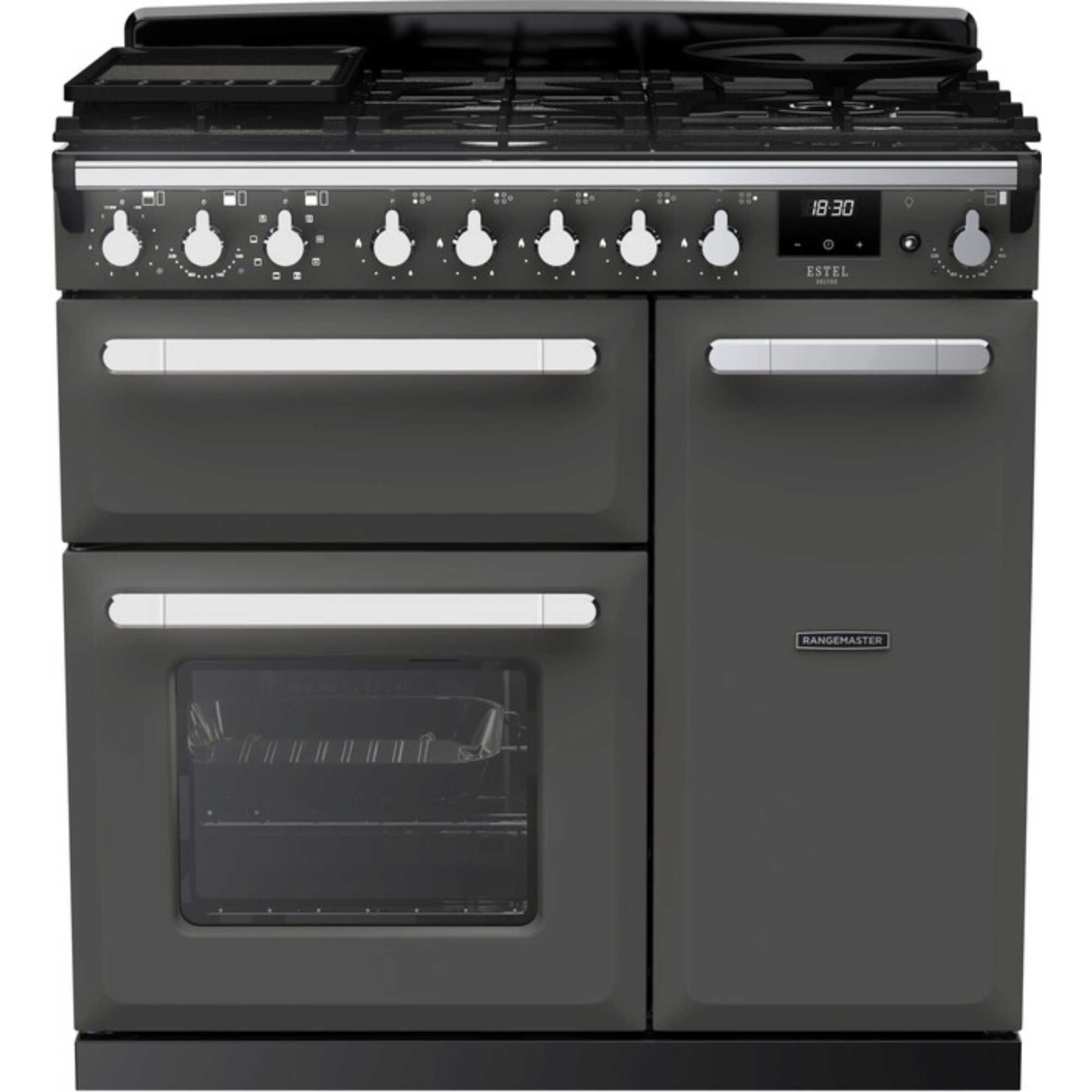 Rangemaster Estel Deluxe 90 90cm Dual Fuel Range Cooker - ESDL90DFPSLT/CM1 - photo 1