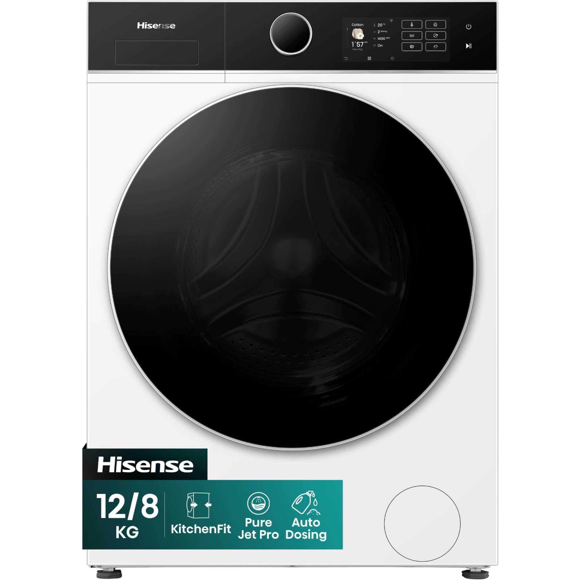 Hisense WD5I1245BWR 12kg/8kg 1400rpm Washer Dryer - White - photo 1