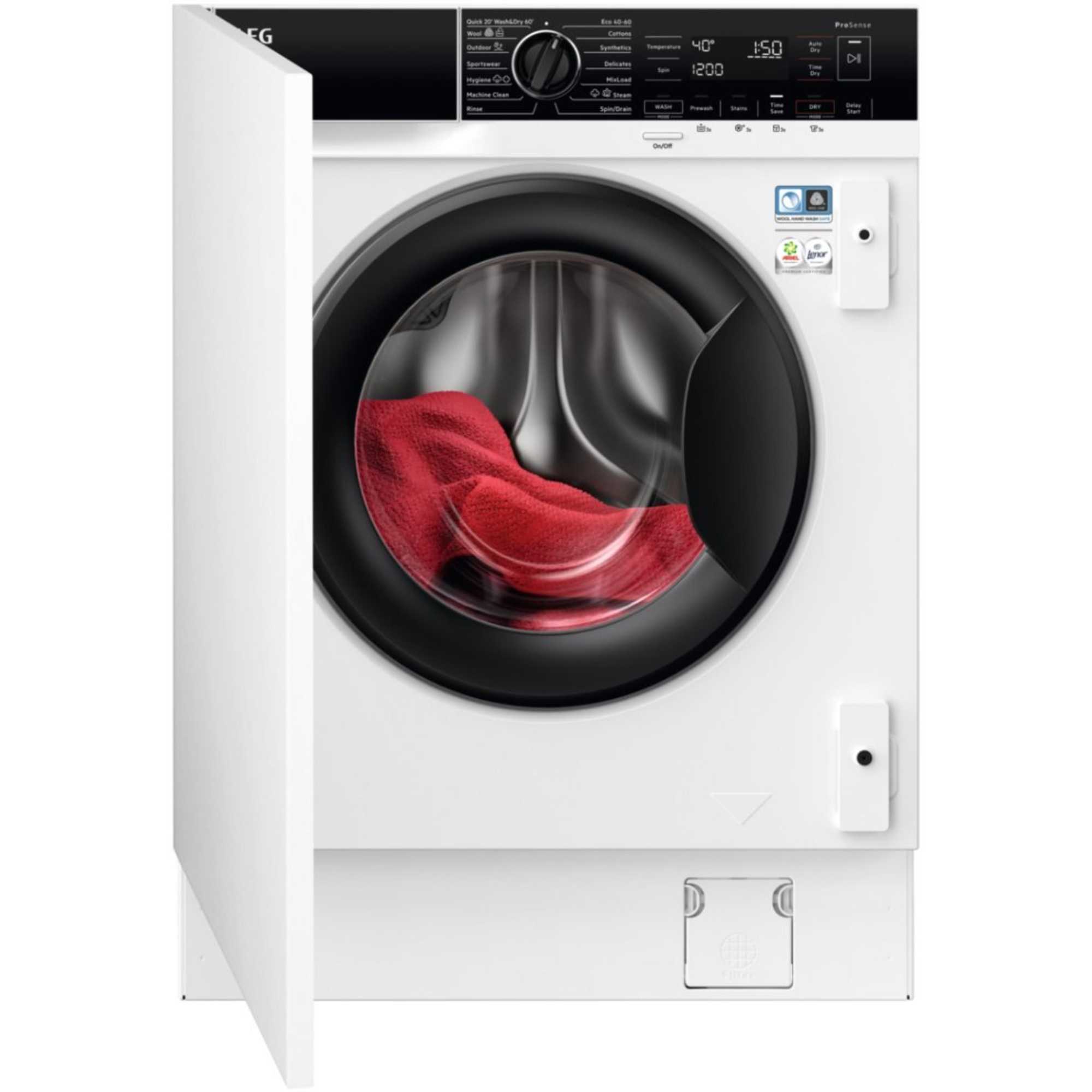 AEG 7000 ProSteam 8kg Wash 4kg Dry 1600rpm Built-In Washer Dryer - L7WC84636BI - photo 1