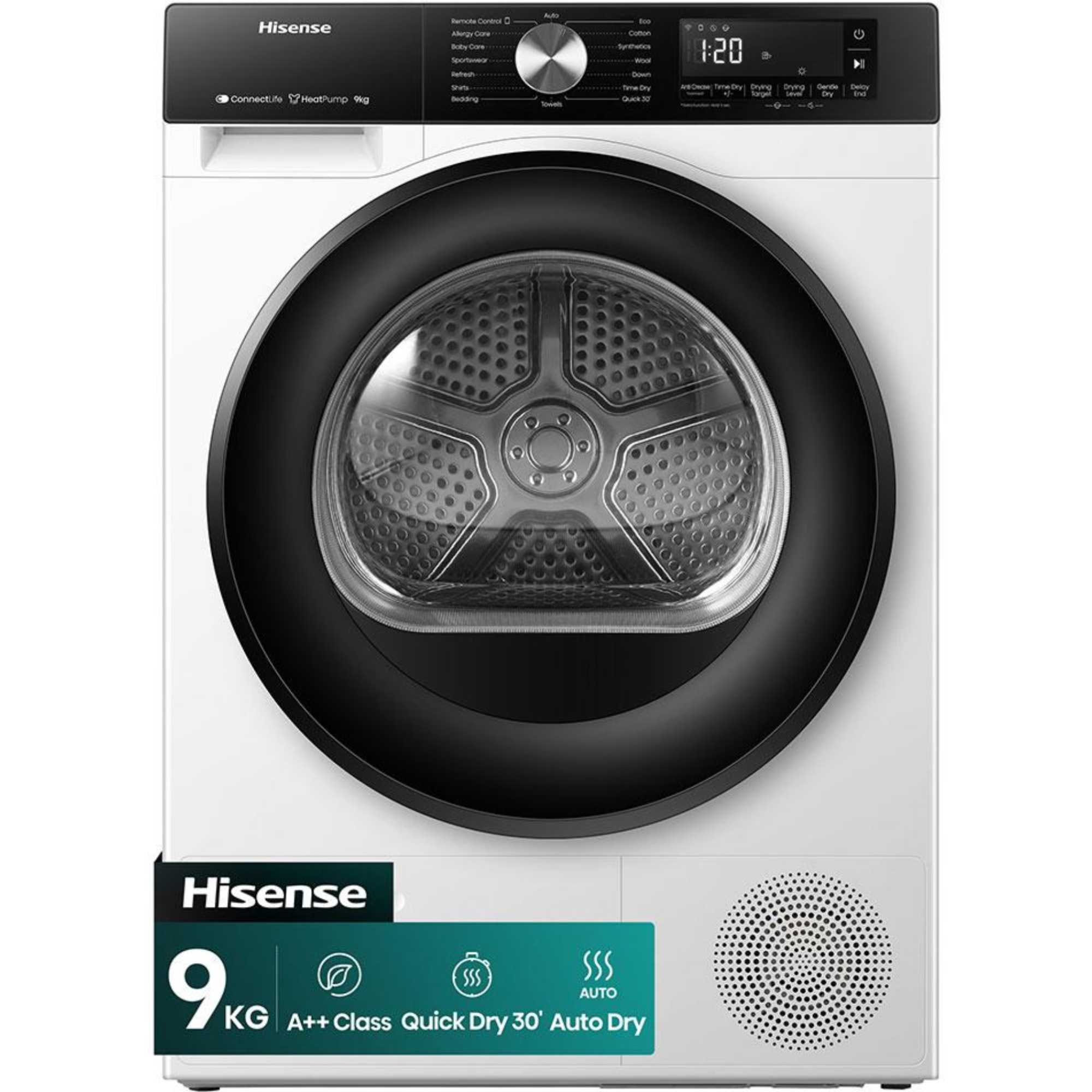Hisense 3S 9kg Heat Pump Tumble Dryer - DH3S902BWCC - photo 1