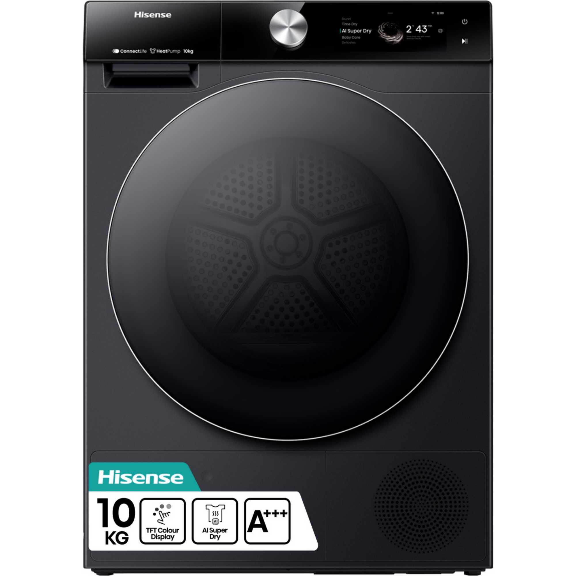 Hisense 7S 10kg Heat Pump Tumble Dryer - DH7S107BB - photo 1